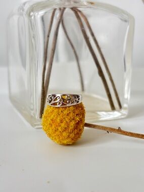 Vintage Sterling Silver Filigree Scrollwork Band Ring - Size 5